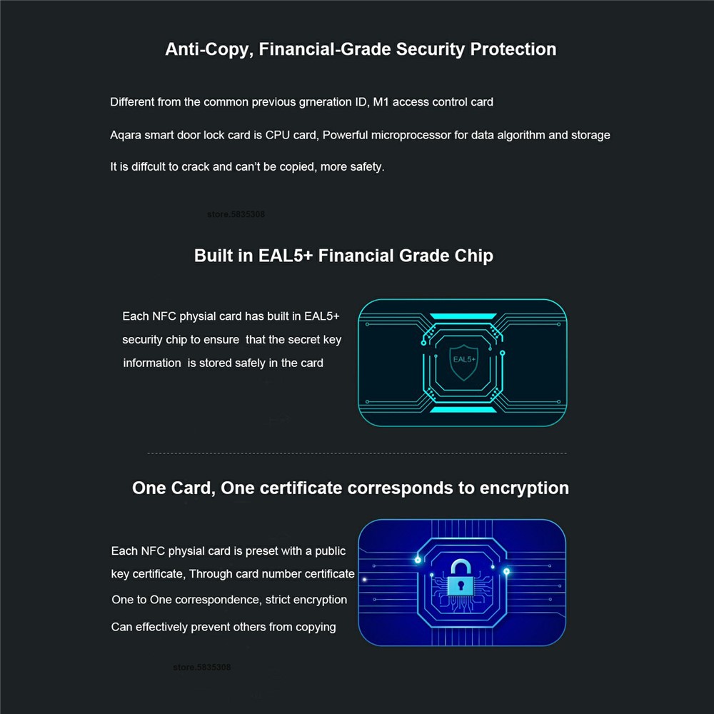 XIAOMI YOUPIN AQARA Smart Door Lock NFC Card EAL5+ Level Anti-copy Lock Card for Aqara Smart Door Lock N100 N200 P100 Series-4