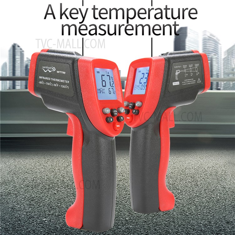WT700 -50 to 750-degree Handheld Infrared Thermometer Non-Contact Industrial Temp Meter Digital Laser IR Temperature Tester with LCD Display-2
