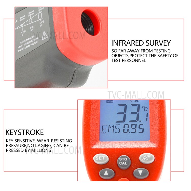WT700 -50 to 750-degree Handheld Infrared Thermometer Non-Contact Industrial Temp Meter Digital Laser IR Temperature Tester with LCD Display-7