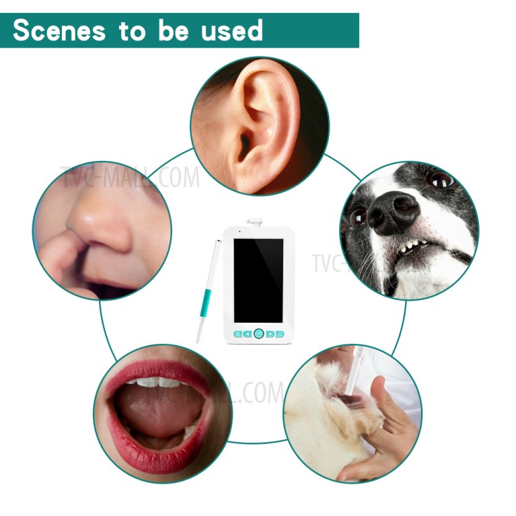 INSKAM 209 1080P 4.3 Pouces Endoscope Caméra Étanche Oreille Vidéo 3.9mm D'affichage HD-4