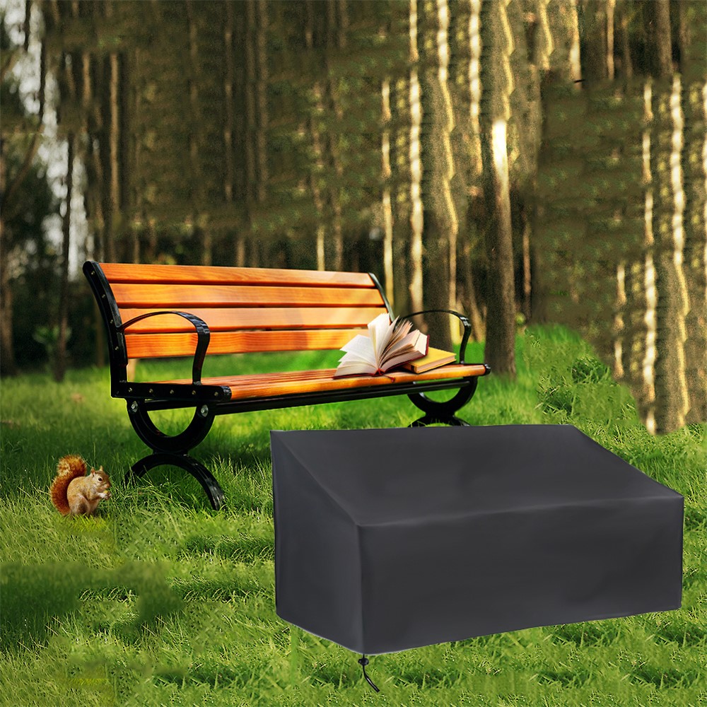 4 Seats 420D Oxford Cloth Waterproof Chair Cover Garden Park Patio Outdoor Benches Furniture Rain Snow Dust Protector Cover 190x66x89cm-2