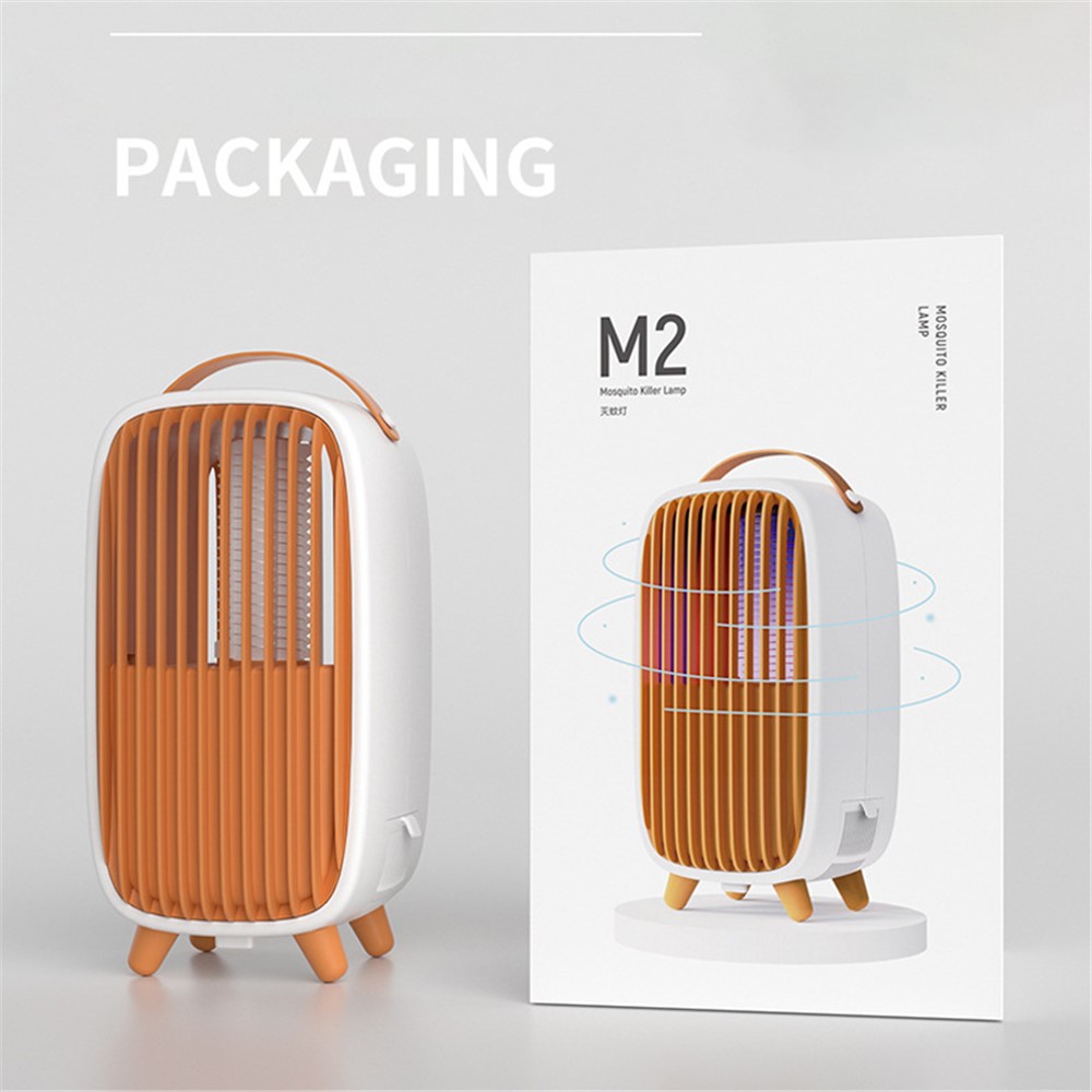 WT-M2 UV Light Mosquito Trap Lamp Retro Bedside Bedroom Photocatalyst Electric Shock Mosquito Killer - Yellow-12