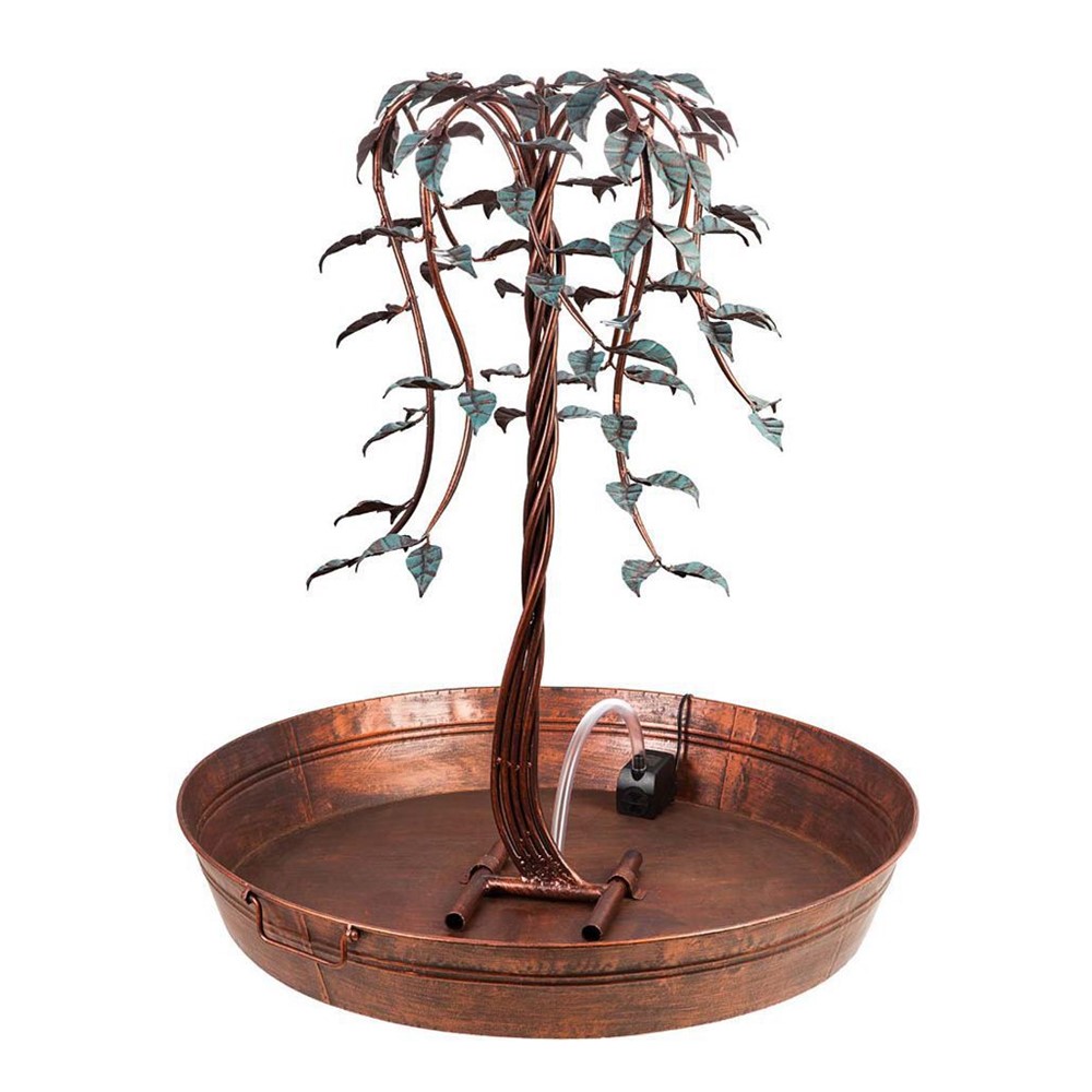 Artificial Simulation Willow Waterfall Crafts Wrought Iron Fountain Tree Tray for Home Indoor Outdoor Garden Decorations-1