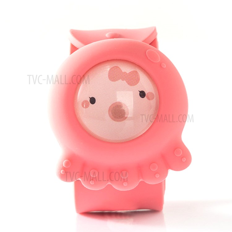 YOUPIN JORDAN&JUDY PT153-PT157 Silicone Mosquito Repellent Watch Cartoon Insect Bug Killer Bracelet Wrist Band - Red-1