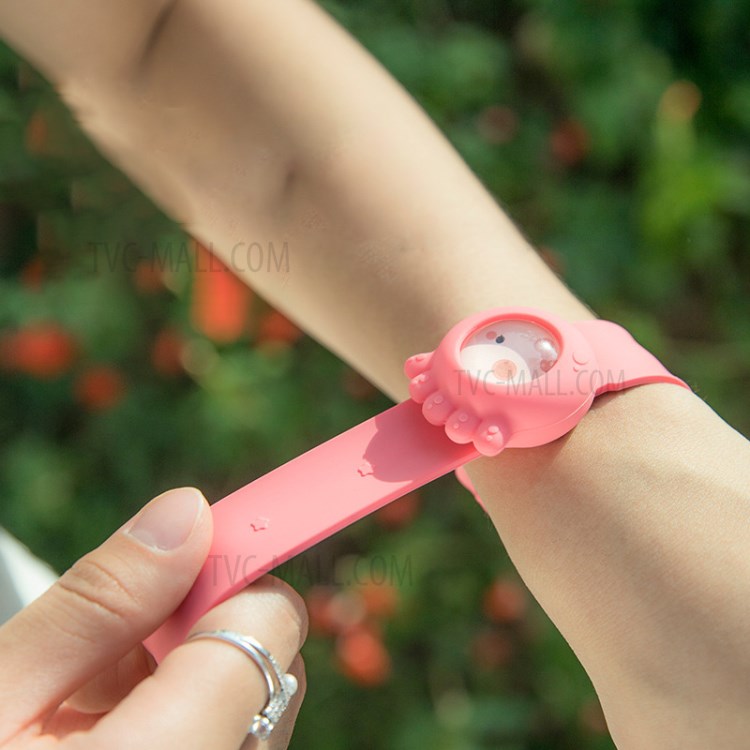 YOUPIN JORDAN&JUDY PT153-PT157 Silicone Mosquito Repellent Watch Cartoon Insect Bug Killer Bracelet Wrist Band - Red-2