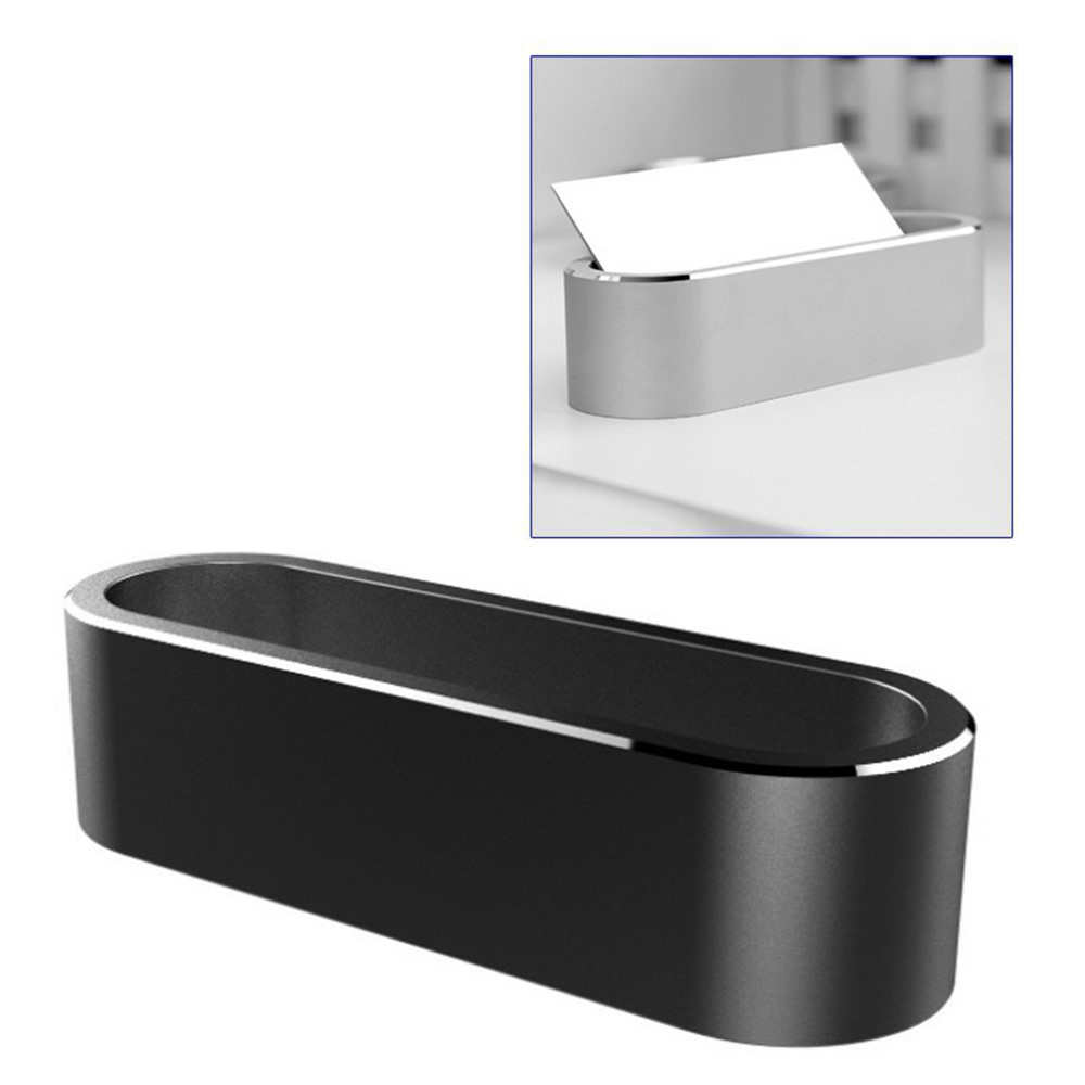 VAYDEER Aluminum Alloy 5mm Desktop Business Card Holders Display Stands Card Case Storage Box Organizer - Black-1
