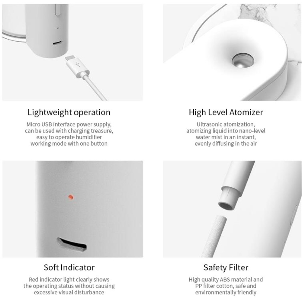XIAOMI YOUPIN SOTHING 260ml Geometric Desktop Humidifier Ultrasonic Quiet Humidifier for Home/Bedroom/Living Room - Pink-2