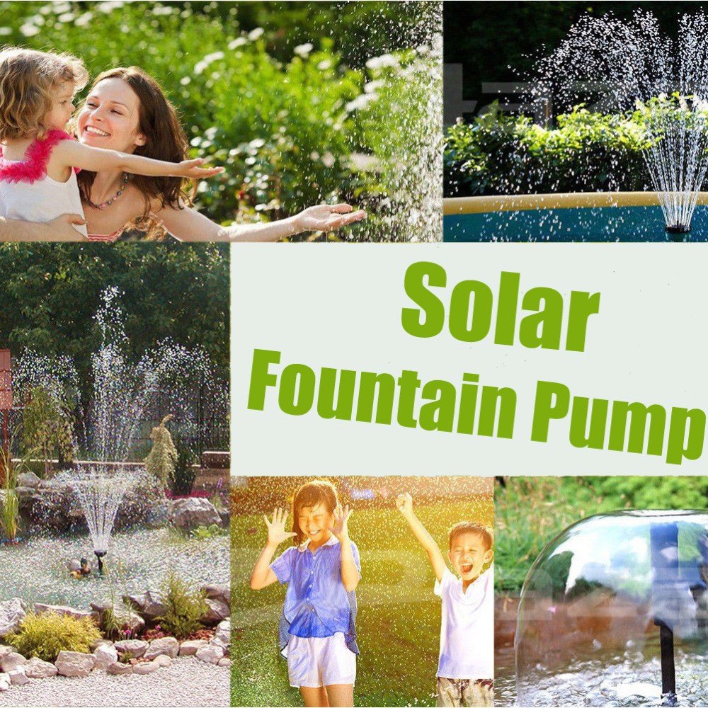 1.2W Square Solar Fountain Water Pump Kit for Bird Bath Outdoor Pond Garden Yard Fish Tank Water Feature Solar Powered Fountain Pump with 6 Spray Nozzles-2