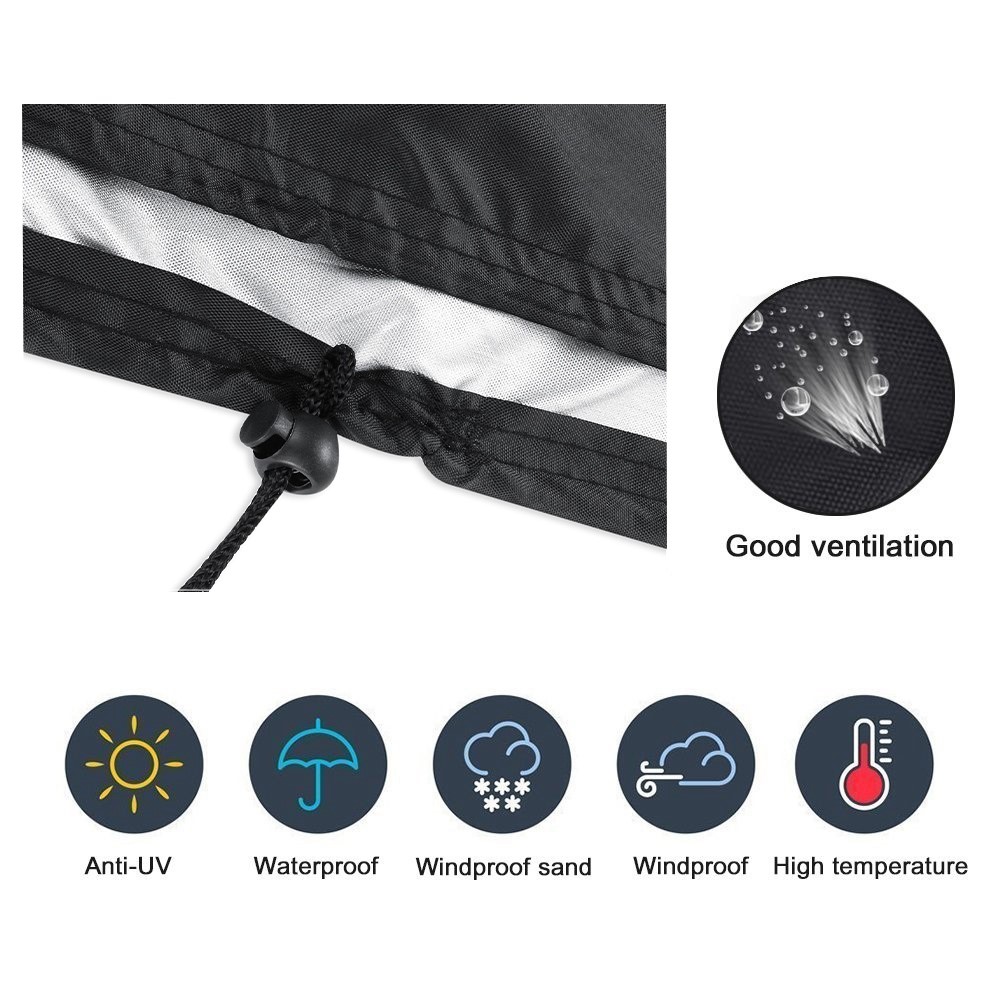 Patio Furniture Set Cover 270x180x89cm 420D Oxford Cloth Anti-UV Wind-Proof Anti-Fading Furniture Protector Shield-5