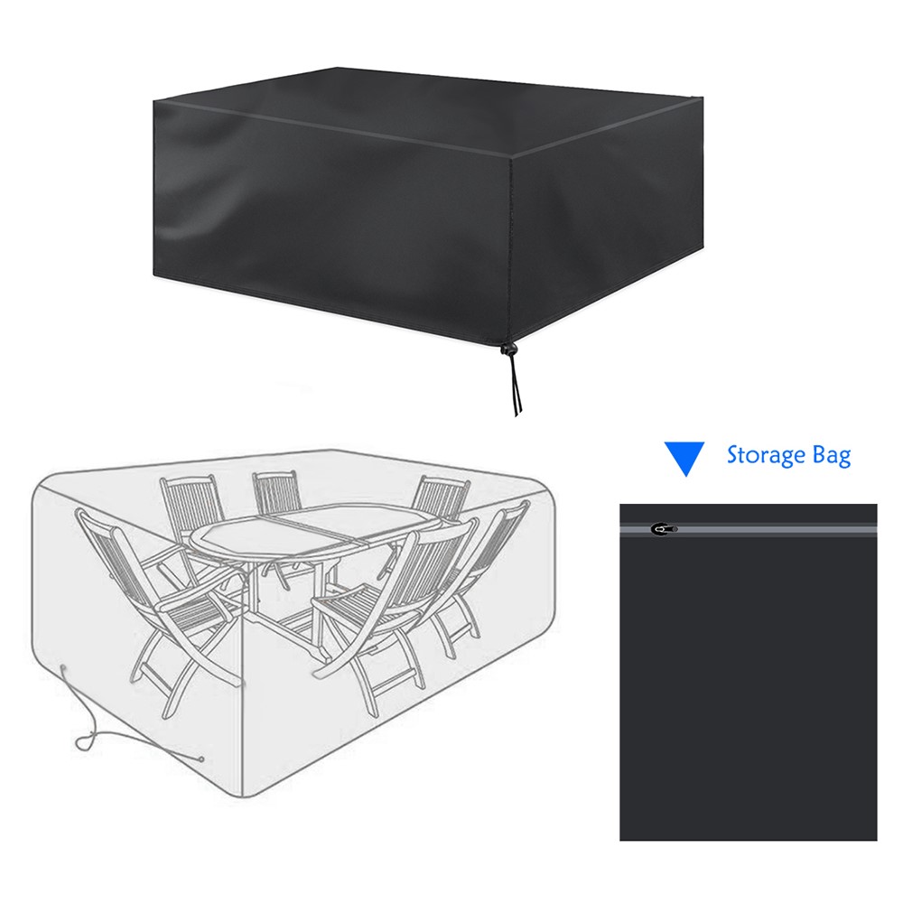 Patio Furniture Set Cover 270x180x89cm 420D Oxford Cloth Anti-UV Wind-Proof Anti-Fading Furniture Protector Shield-6