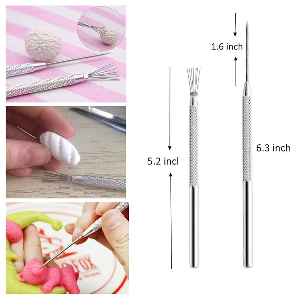20220245 45PCS DIY Pottery Tools Set Stone Plastic Clay Pill Stick Silicone Pen Painting Brush Pottery Carving Knife-7
