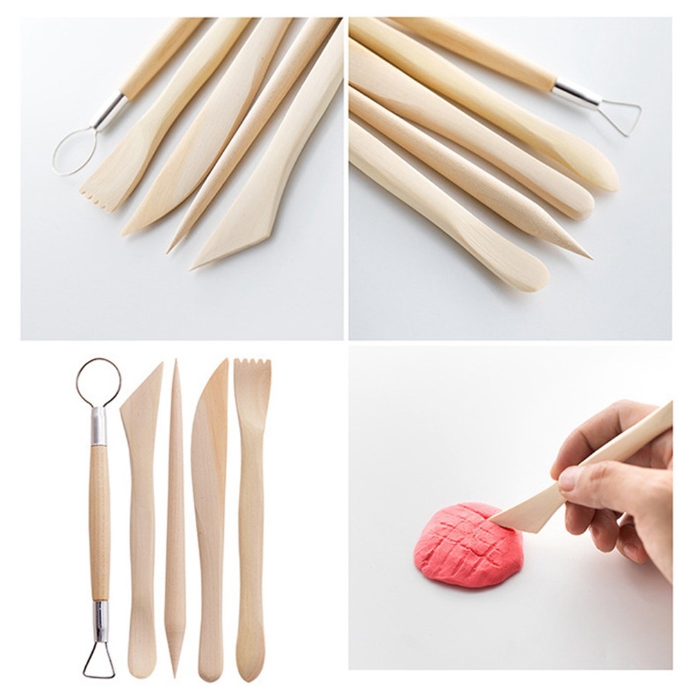 21120628 28PCS DIY Pottery Tools Kit Pottery Carving Knife Set Plastic Clay Pill Stick Silicone Oil Painting Brush-7