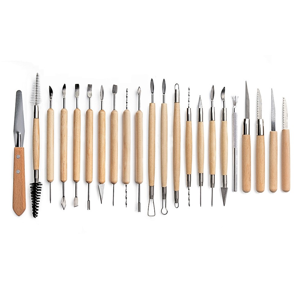 21052261 61PCS Pottery Tools Set DIY Plastic Clay Carving Knives Toys Dotting Pen with Storage Bag-3