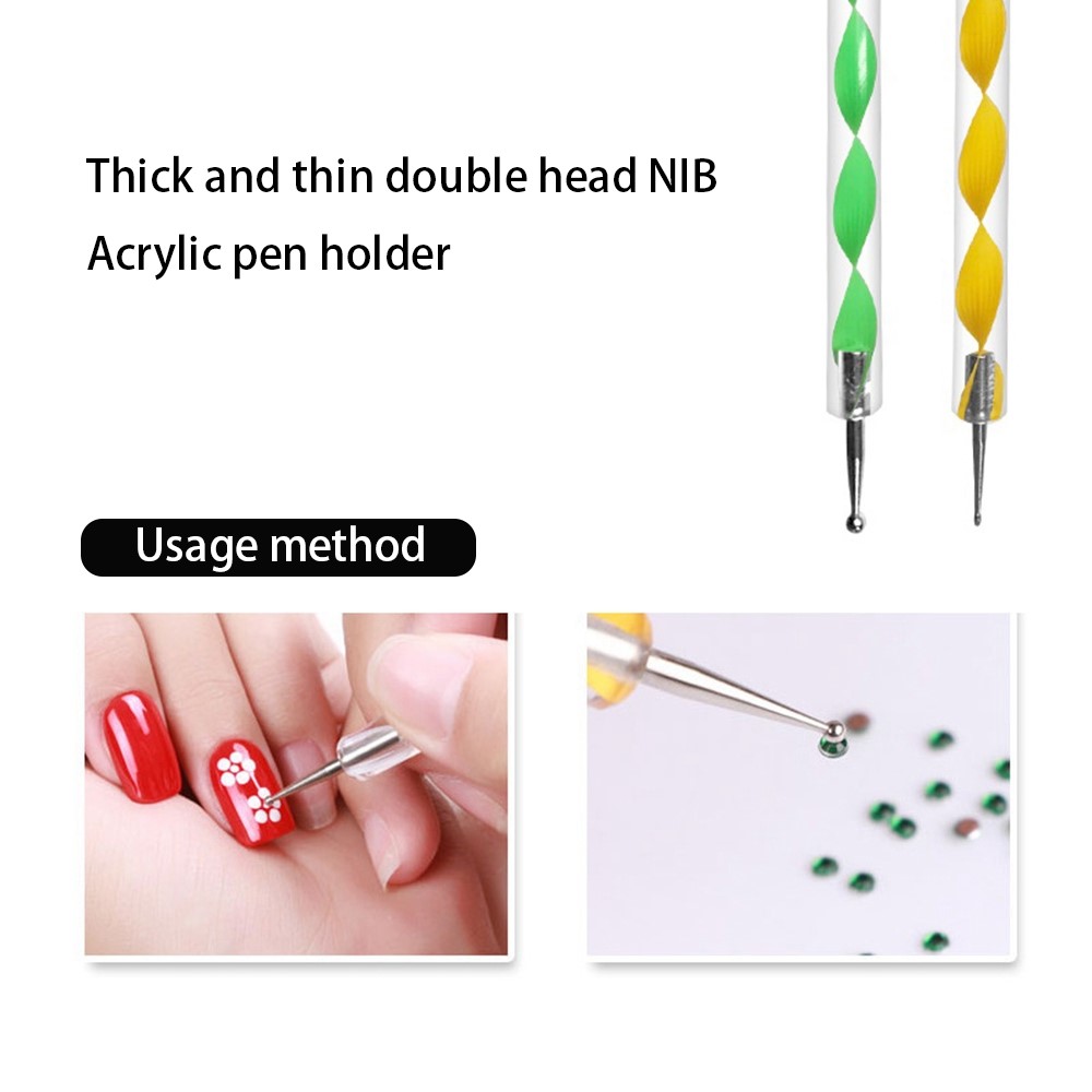 2103105 5Pcs Double Ended Dotting Pen Nail Art Tip Dot Manicure Tool Set-4