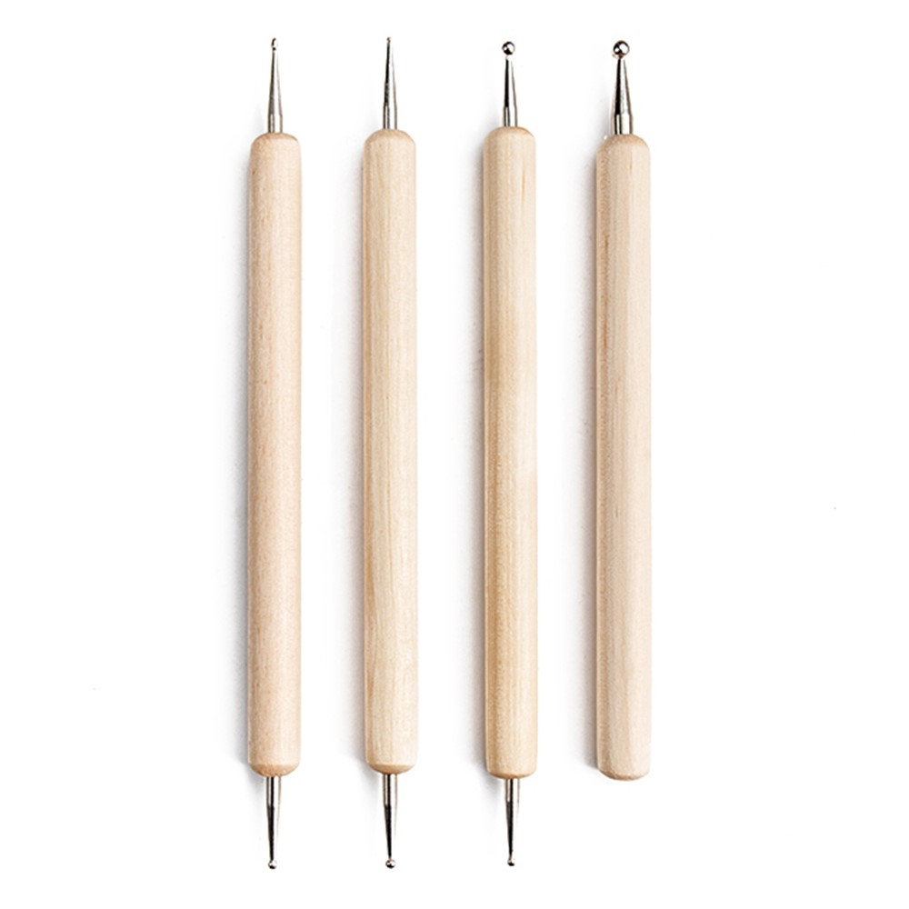 2112905 4Pcs for Embossing Pattern Clay Sculpting Wax Polymer Dotting Tool Ball Styluses Tool Set-2