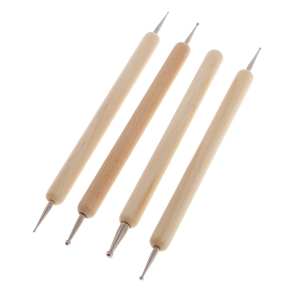 2112905 4Pcs for Embossing Pattern Clay Sculpting Wax Polymer Dotting Tool Ball Styluses Tool Set-3