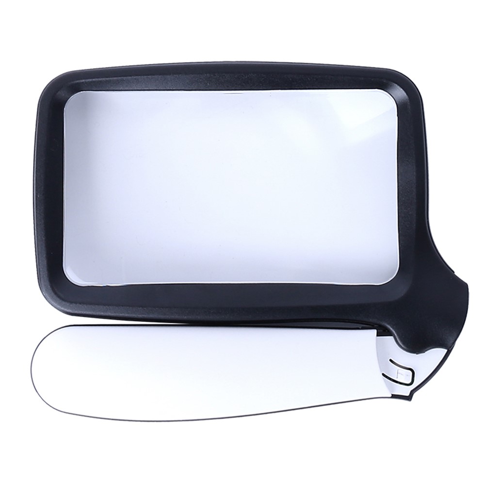 10863 2X Handheld Foldable Reading Magnifying Glass Rectangle Magnifier Loupe with LED Light-9