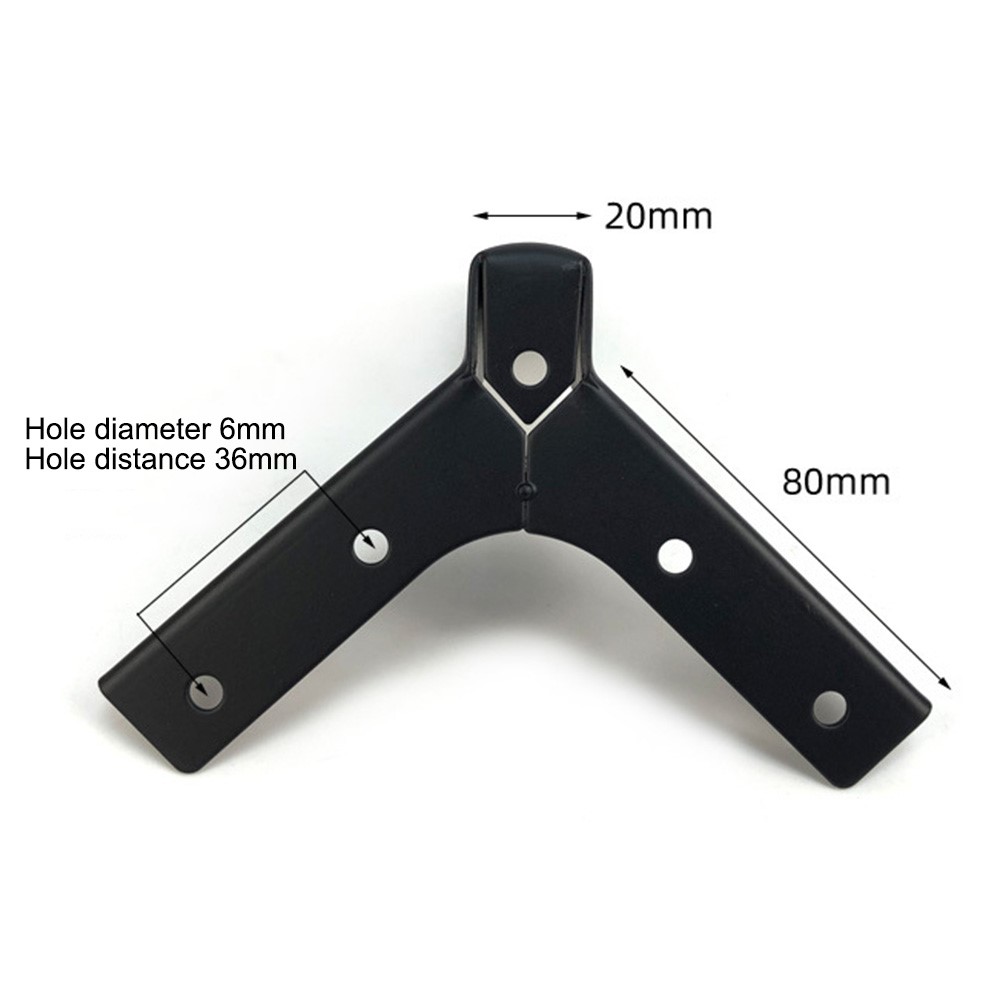 LH-FJ0039 8cm Thickened Furniture Legs Metal Sofa Support for Bed Dresser Chair Cabinet TV Bench Feet - Matt Black-6