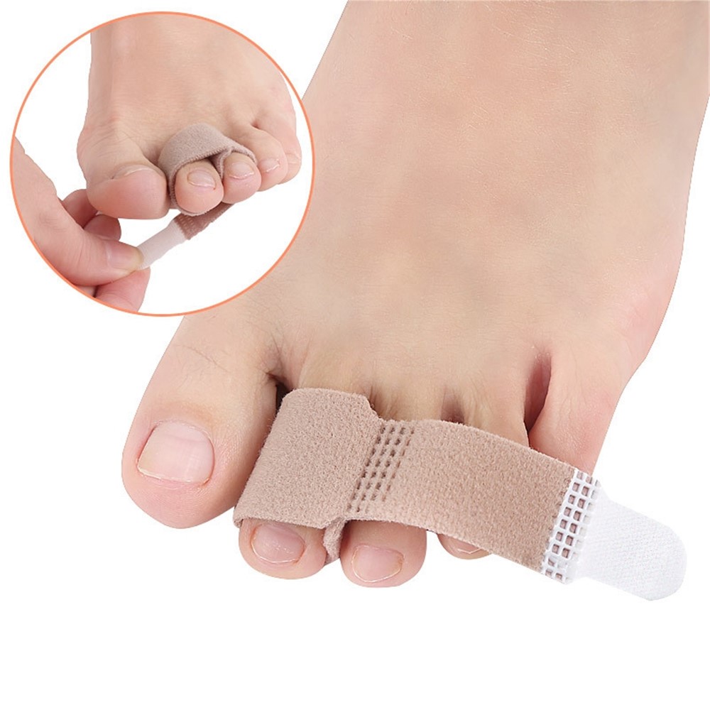 10PCS Toe Finger Straightener Nylon Toe Bounding Loop Fastener Corrector Bandage - Size: S-7