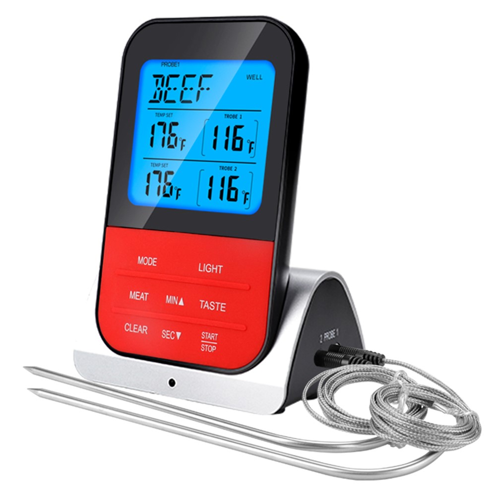 TS-K33-S Wireless LCD Screen Kitchen Outdoor BBQ Thermometer Electronic Baking Food Temperature Measurement Tool with Base (BPA Free, FDA Certificated)-2