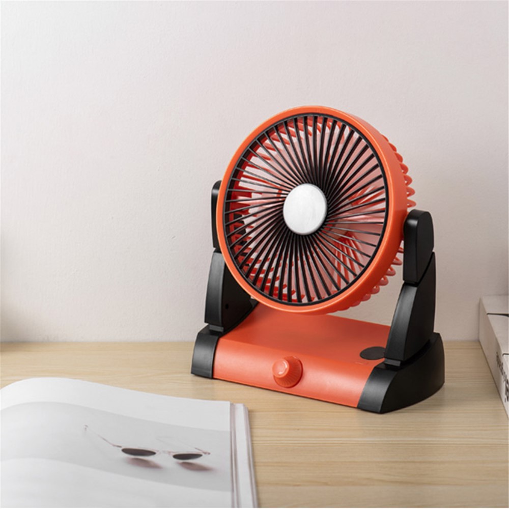 Portable Outdoor Camping Hanging Fan LED Light Stepless Speed Adjustable Desktop Fan with Power Bank Function - Orange-8