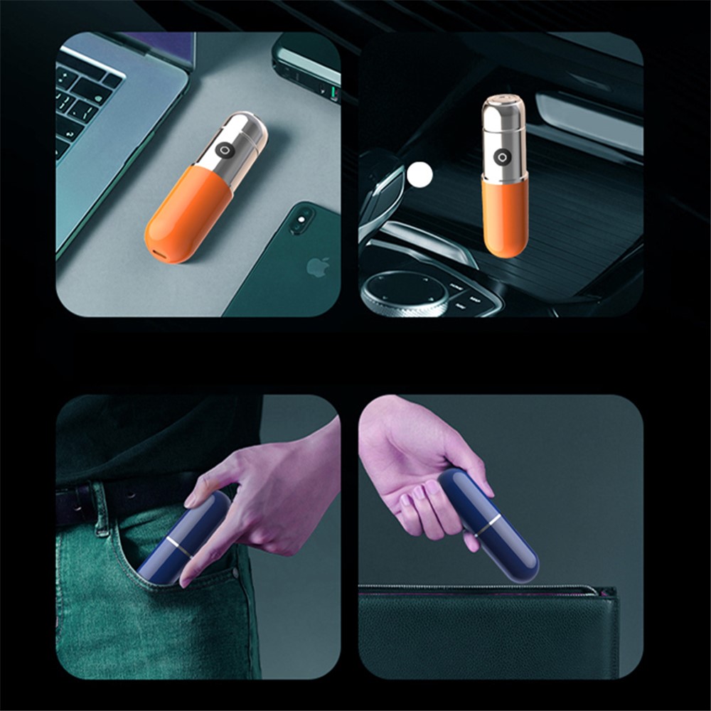 V5 6D Portable Floating Shaver Cordless Electric Razor Mini Pocket Razor IPX7 Waterproof Razor for Traveling Business Trip - Orange-6