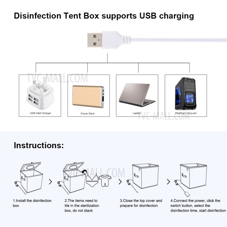 PULUZ 24.5cm UV Light Germicidal Sterilizer LED Disinfection Tent Box PU4780-10