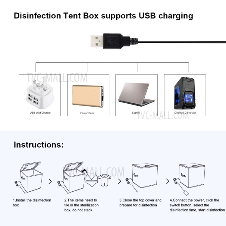 PULUZ 30cm LED Disinfection Tent Box UV Light Germicidal Sterilizer Box-9