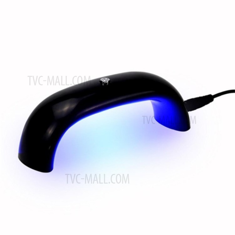 9W Mini Dual Light Sources LED UV Lamp UV Gel Polish Dryer Nail Machine - Black-1