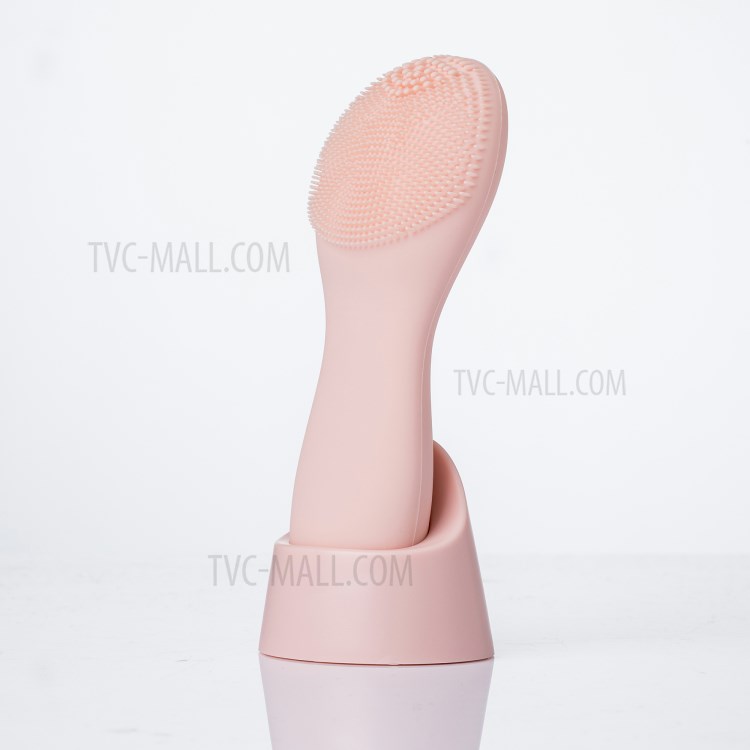 XIAOMI YOUPIN JORDAN & JUDY VC044 Silicone Electric Double-sided Facial Cleansing Brush with Base - Pink-1