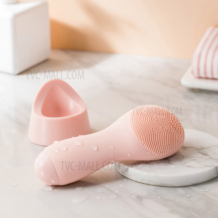 XIAOMI YOUPIN JORDAN & JUDY VC044 Silicone Electric Double-sided Facial Cleansing Brush with Base - Pink-4