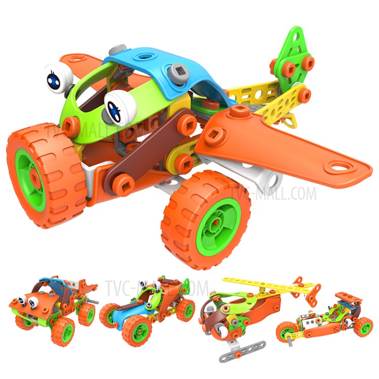 136pcs Autoensamblado De Ingeniería De Construcción De Construcción De Vehículos De Construcción Kit De Bloques Para Niños-3