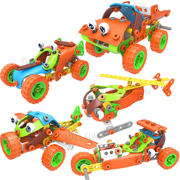 136pcs Autoensamblado De Ingeniería De Construcción De Construcción De Vehículos De Construcción Kit De Bloques Para Niños-4