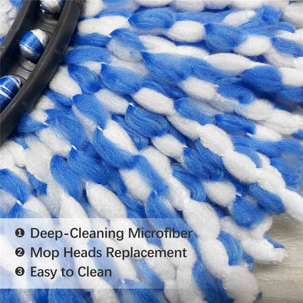 For O-Cedar EasyWring 1 Rotating Mop Base + 4 Spin Mop Replacement Cloth Head Accessories Set - Red / Blue-6