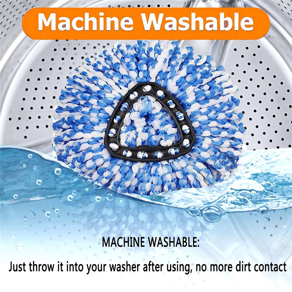6PCS Mop Replacement Head Rotating Mop Refills for O-cedar EasyWring RinseClean - Blue-5