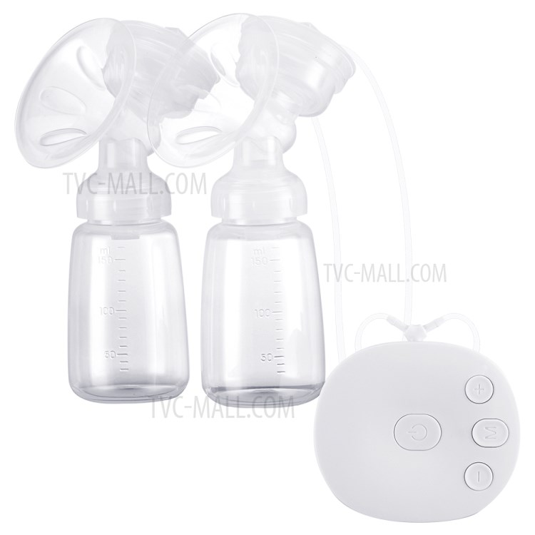 Electric Massage Breast Pump with 2 Baby Milk Bottles-7