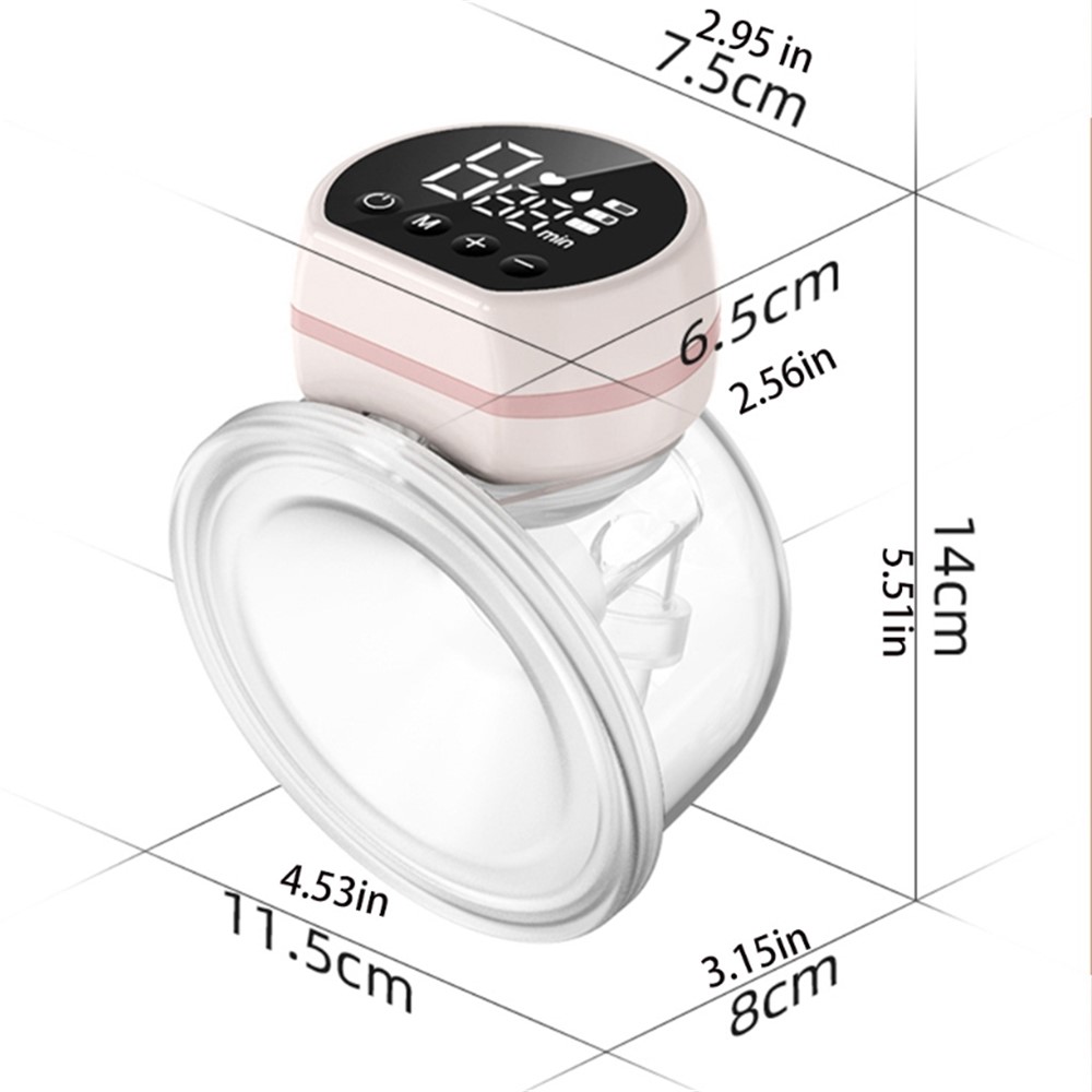 MISSBABY Electric Breast Pump Portable Anti-backflow 9 Levels Adjustable LED Display Ultra Quiet Wearable Milk Breast Collection Tool (No FDA Certificate, BPA Free) - Pink-10