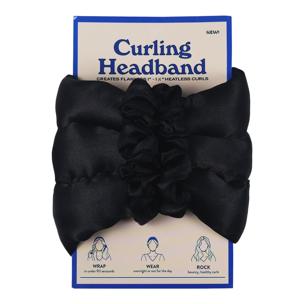 Physical Force Shaping Curly Hair Heatless Hair Curler Hair Band Ribbon Hair Curling Rod Set - Black-1