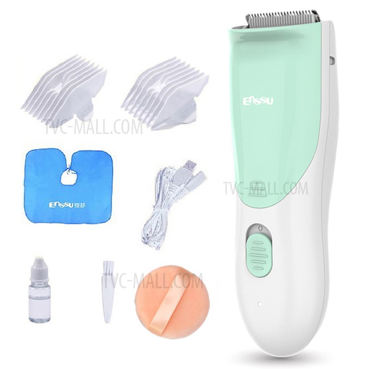ENSSU ES520 Electric Hair Clipper Hair Cutter USB Charging Cutter Waterproof Low Noise Tool for Baby Kid Children - Green