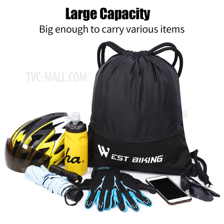 WEST BIKING Large Capacity Water-repellent Drawstring Bag Drawstring Backpack-11