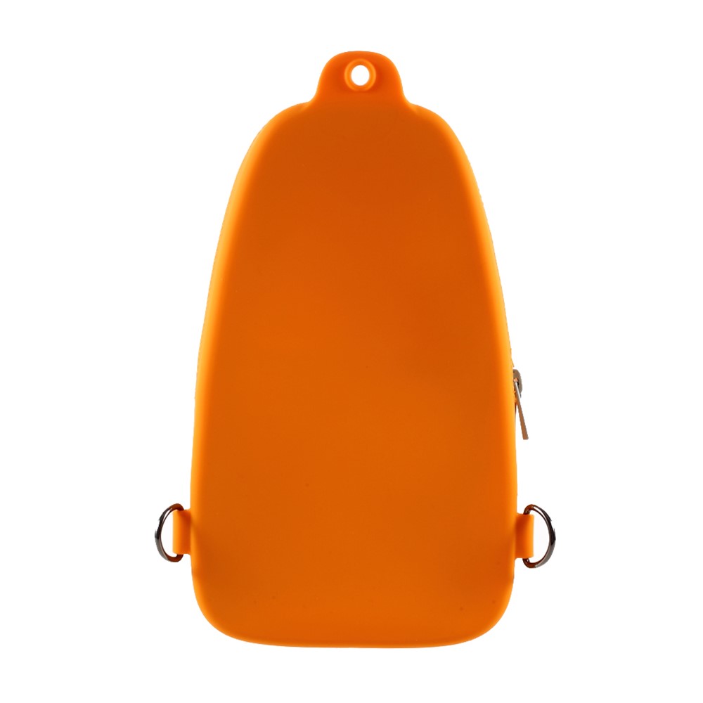 Eco-friendly Silicone Shoulder Bag Crossbody Bag Backpack Leisure Chest Travel Bag - Orange-3