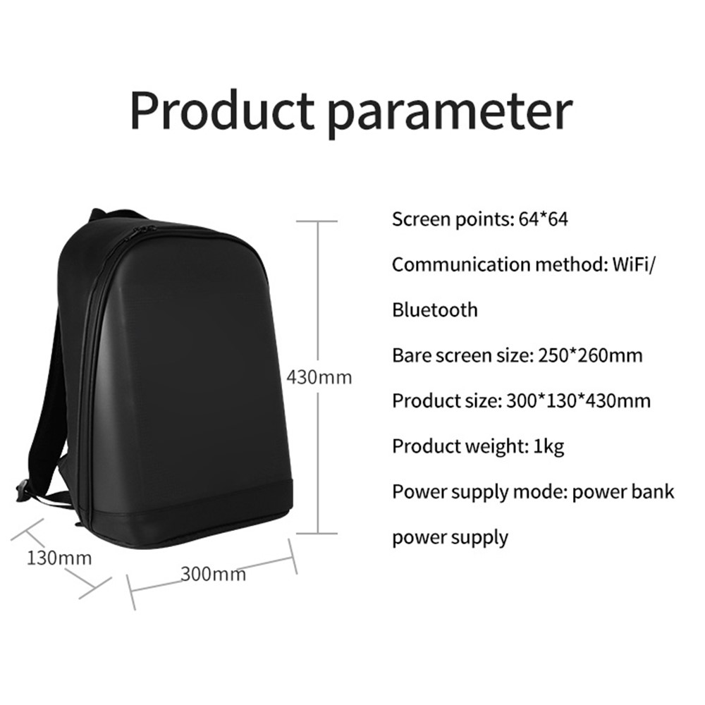 Advertising Light LED Display Backpack WiFi Bluetooth Version Business