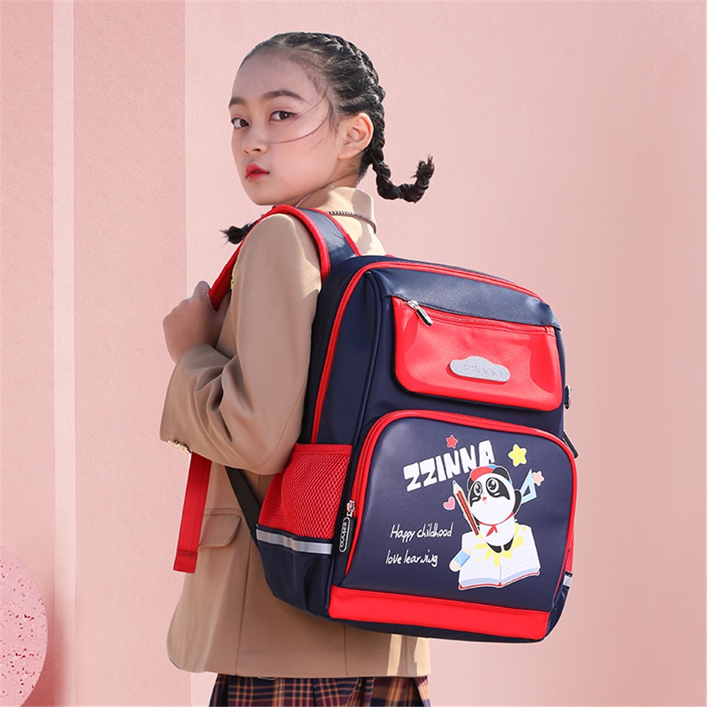 ZZINNA N714 Kids Backpack for Boys Girls Elementary Primary School Bag Multi-functional Scientific Weight-loss Cute Backpack - Red-9