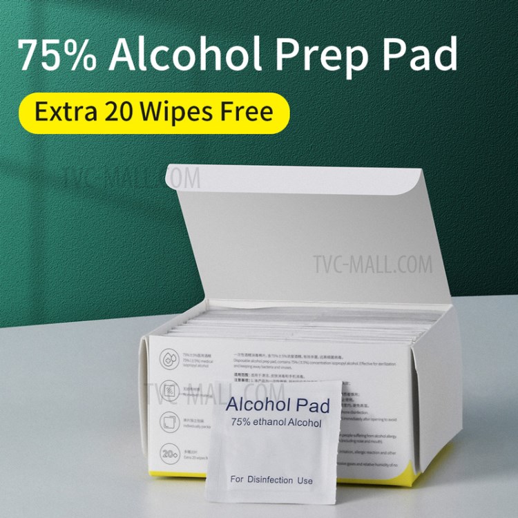 BASEUS 120Pcs/Set Alcohol Pads Disposable 75% Alcohol Prep Pad-8