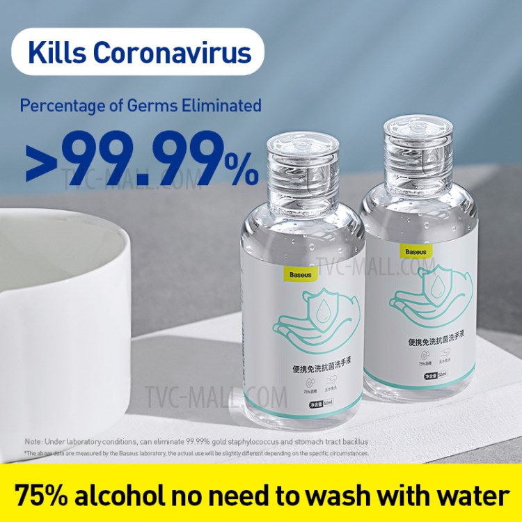 BASEUS 50ml Portátil Mano Antibacterial Gel Desinfectante 75% De Alcohol Sin Lavado-2