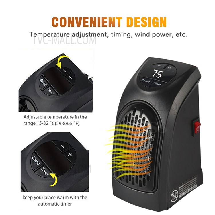 JM112 Winter Plug-in Electric Heater Fan Handy Heating Machine for Home Office - US Plug-3