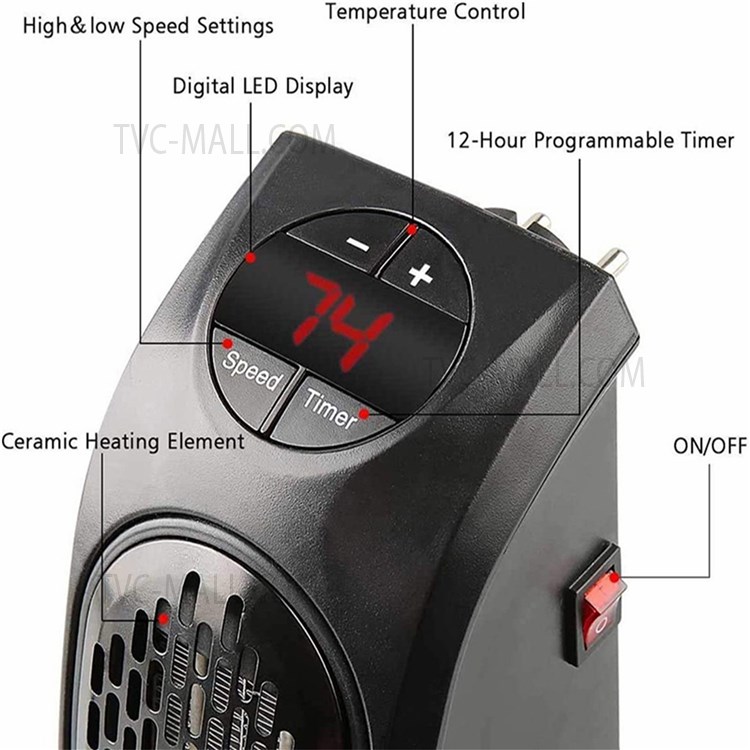 JM112 Winter Plug-in Electric Heater Fan Handy Heating Machine for Home Office - US Plug-5