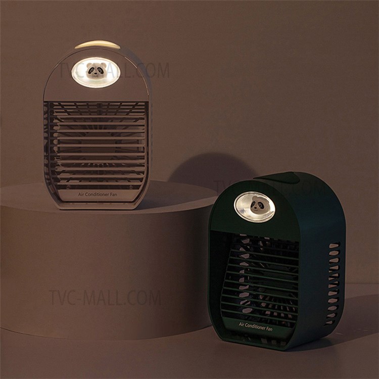 SQ30 Portable Mini Air Cooler Fan Manual Adjustable Cooling Wind Low-Noise Humidifier Fan Combinations for Home/Office/Bedroom, Built-in 2000mAh Battery Version - Green-6