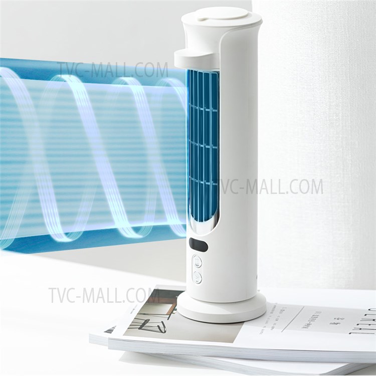 Y33 Portable 3 Speeds Desktop Water Cooling Air Cooler Nano Spray Air Conditioning Tower Fan with Power Display - White-5