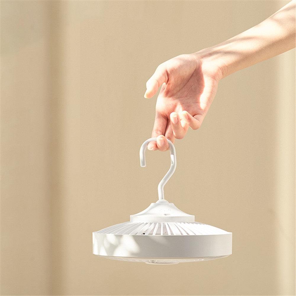 XYD-F46 USB Rechargeble Mini Cooling Fan LED Light Hanging Fan Air Cooler with Remote Control for Home Office - White-6